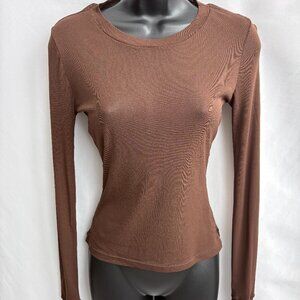 Intimately Free People Brown Long Sleeve Tee Size S Basics Essential Classy